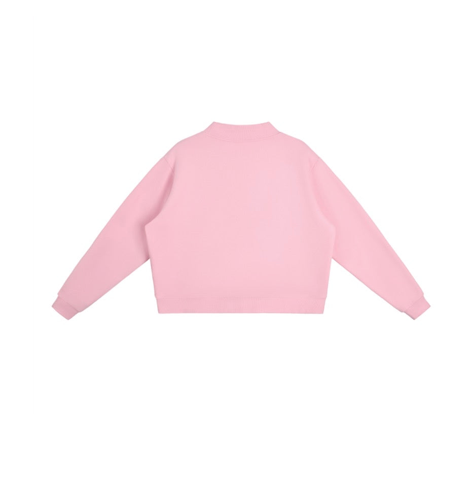 Essential Fleece Mock-Neck Crew Sweatshirt